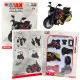 Surenkamas juodas/oranžinis motociklas Žaisliniai motociklai