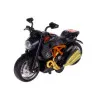 Prefabricated black/orange motorcycle