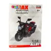 Prefabricated black/orange motorcycle
