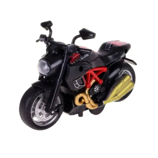 Surenkamas juodas/raudonas motociklas Žaisliniai motociklai