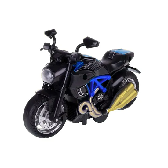 Surenkamas juodas/mėlynas motociklas Žaisliniai motociklai