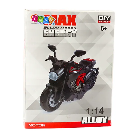 Surenkamas juodas/mėlynas motociklas Žaisliniai motociklai