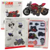 Surenkamas juoda/oranžinis motociklas Žaisliniai motociklai