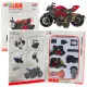 Surenkamas juoda/oranžinis motociklas Žaisliniai motociklai