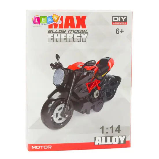 Surenkamas juoda/oranžinis motociklas Žaisliniai motociklai