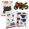 Prefabricated Motorcycle Bolt Metal 1:14 DIY Orange-Green