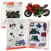 Prefabricated Motorcycle Screw Metal 1:14 DIY in greenish red