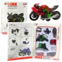 Prefabricated Motorcycle Screw Metal 1:14 DIY in greenish red