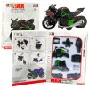 Prefabricated Motorcycle Screw Metal 1:14 DIY Green and Black