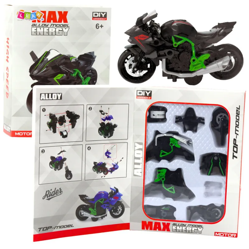 Prefabricated Motorcycle Screw Metal 1:14 DIY Green and Black