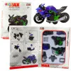 Motorcycle assembly screw metal 1:14 DIY green-blue