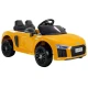Geltona Audi R8 Spyder elektrinis automobilis
