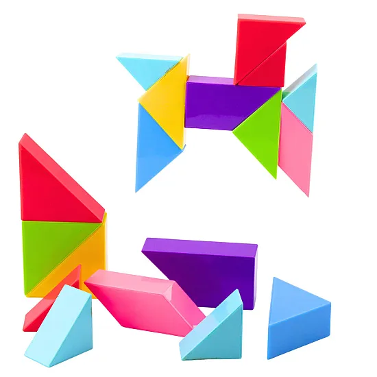 Magnetic Tangram Blocks Coloured puzzle stickers 9 pcs.