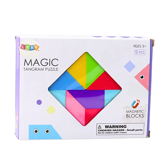 Magnetic Tangram Blocks Coloured puzzle stickers 9 pcs.