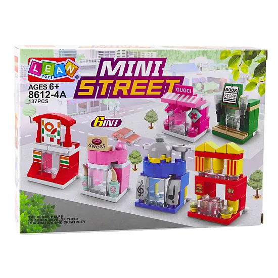 Mini gatvės pastatai statybiniai blokeliai Konstruktoriai