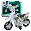 Baltas motokrosinis motociklas Žaisliniai motociklai