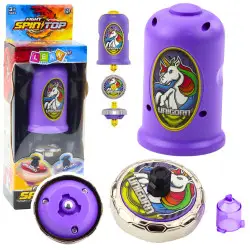 Violetinis skraidantis diskas Unicorn Spinner Launcher rinkinys