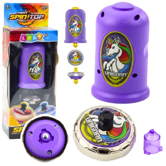Violetinis skraidantis diskas Unicorn Spinner Launcher rinkinys Stalo ir sporto žaidimai