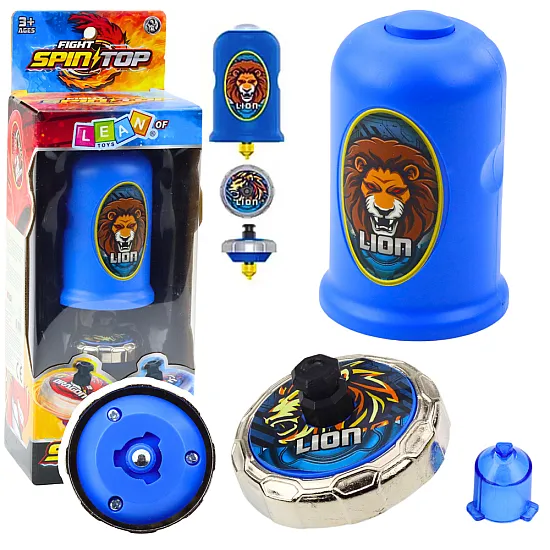 Mėlynas paleidimo įtaisas ir sukamas žaislas „Lion Spinner Launcher“ rinkinys Stalo ir sporto žaidimai