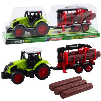 Agricultural tractor with HDS trailer for transporting logs