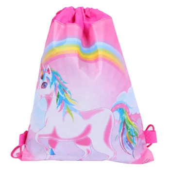 Koolikott Rainbow Unicorn, roosa, 35x27 cm