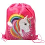 Розовая сумка для спортивной обуви Unicorn Rainbow, 35 x 27 см