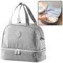 Grey brunch bag with adjustable strap 27 cm
