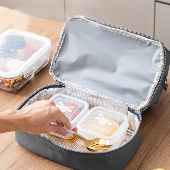 Pilkas priešpiečių krepšys su reguliuojamu diržu 27 cm Kuprinės