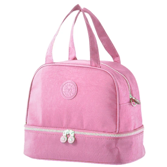 Rožinis priešpiečių krepšys su reguliuojamu dirželiu, 27 cm Kuprinės