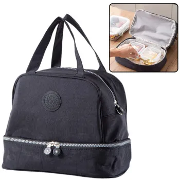 Black brunch bag with adjustable strap 27 cm