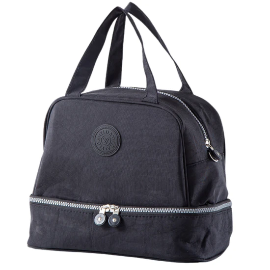 Juodas priešpiečių krepšys su reguliuojamu dirželiu 27 cm Kuprinės