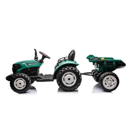 HC-306 Akumuliatorinis traktorius su priekaba Tamsiai žalia 24V