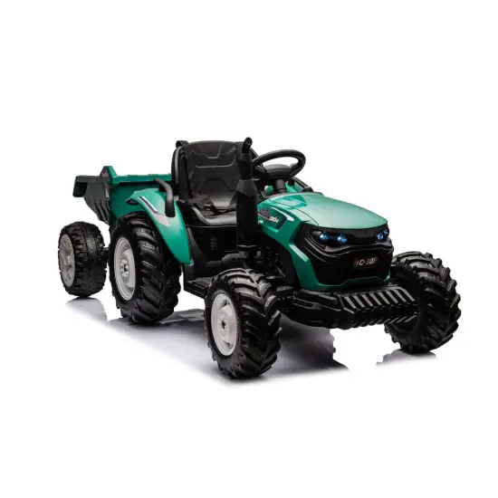 HC-306 Akumuliatorinis traktorius su priekaba Tamsiai žalia 24V