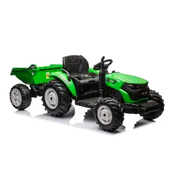 Žalias elektrinis traktorius  HC-306 su priekaba 24V