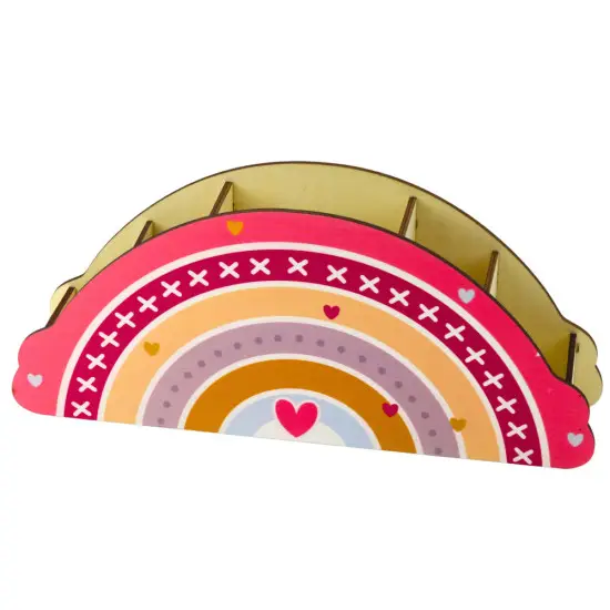 Medinis stalo organizatorius vaikams Vaivorykštė Smulkios kanceliarinės priemonės