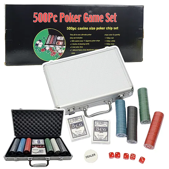 Professional poker set, aluminum case, 500 pcs. Board and sports games