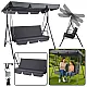 Three-person Garden Swing Rocking Cushions Mattress Gray
