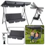 Three-person Garden Swing Rocking Cushions Mattress Gray
