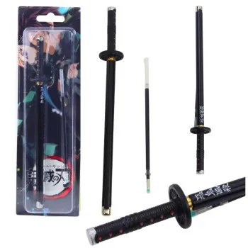 Black metal sword pen, black ink Katana Sword