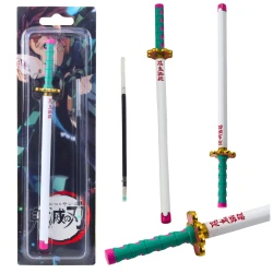 Metāliska tirkīza pildspalva, melna tinte Katana zobens