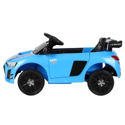 Mėlyna akumuliatoriumi valdoma transporto priemonė