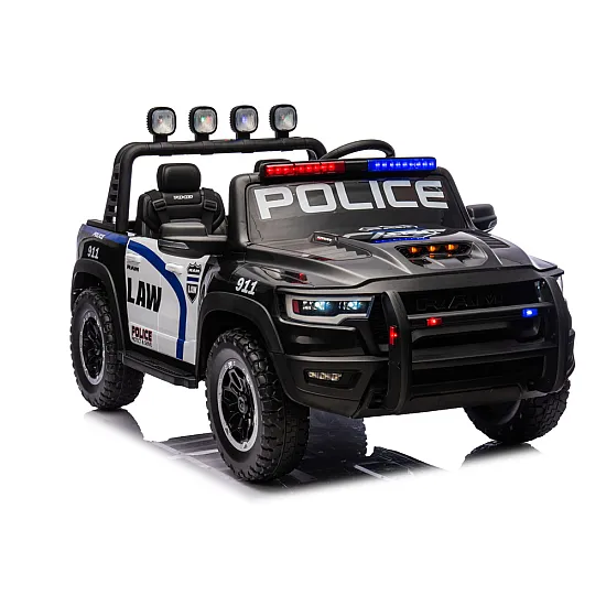 Elektinis juodas policijos automobilis RAM ZB629-P