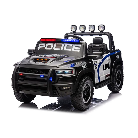 Elektinis juodas policijos automobilis RAM ZB629-P