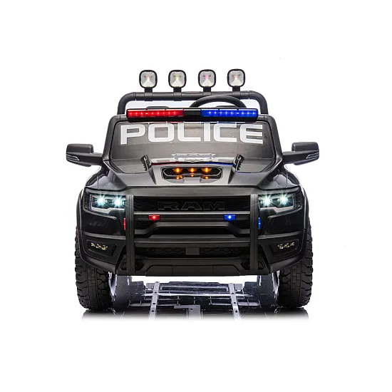Elektinis juodas policijos automobilis RAM ZB629-P