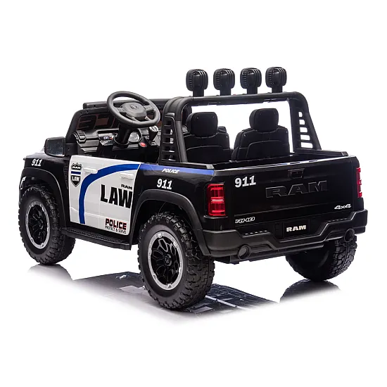 Elektinis juodas policijos automobilis RAM ZB629-P