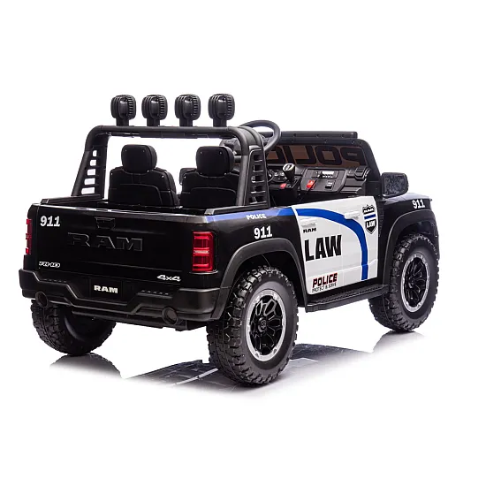 Elektinis juodas policijos automobilis RAM ZB629-P