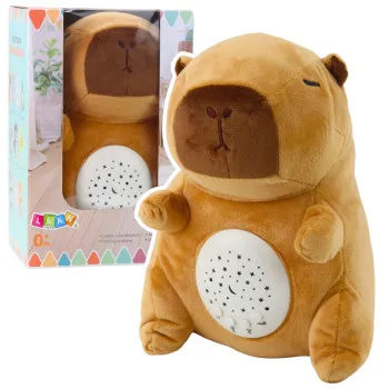 Capybara pluusi mänguasi täheprožektori ja uinumislauluga