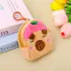 Plush Wallet with Keychain Capybara Strawberry Pink 9.5 x 8 cm Kanceliarinės prekės