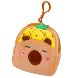 Pliušinė kapibaros piniginė su ananaso motyvu 9,5 x 8 cm