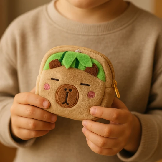 Pliušinė kapibaros piniginė su arbūzo motyvu, 9,5 x 8 cm Kuprinės